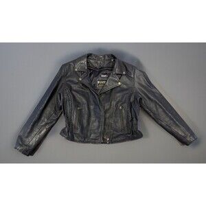 VTG Womens Leather Riding Jacket Motorcycle Size 16 Large XL REad